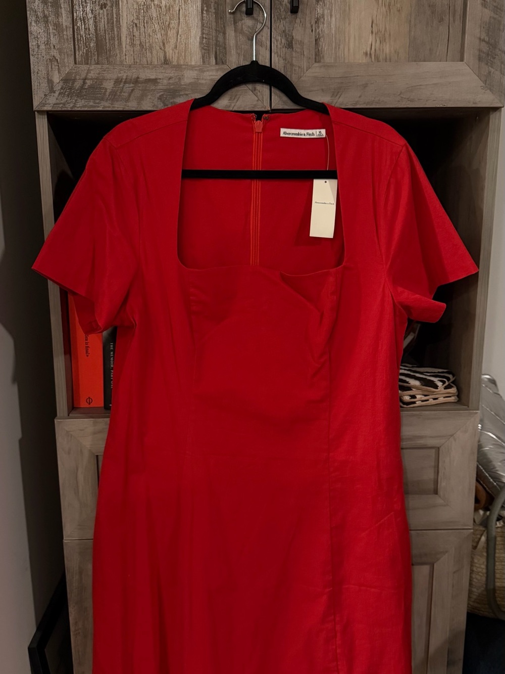 Abercrombie & Fitch Red Square-Neck Dress